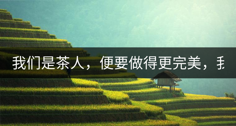 我們是茶人，便要做得更完美，我們是茶客，便要懂得沉默...我們是茶人，便要做得更完美，我們是茶客，便要懂得沉默！