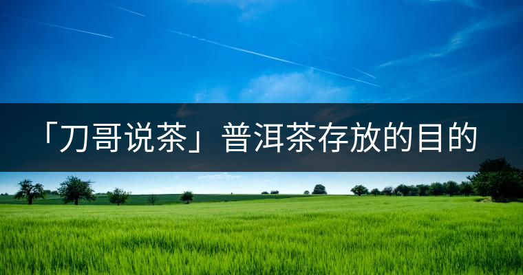 「刀哥說(shuō)茶」普洱茶存放的目的，是為了轉(zhuǎn)化它的苦澀生青
