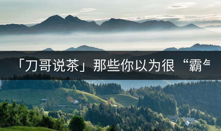 「刀哥說茶」那些你以為很“霸氣”的茶，根本就不是...