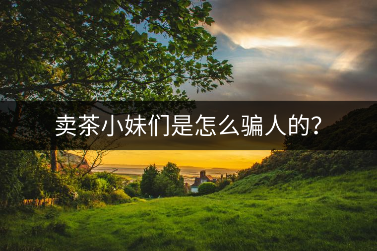 賣茶小妹們是怎么騙人的？