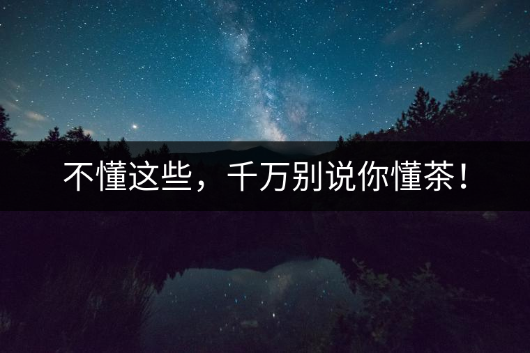 不懂這些，千萬別說你懂茶！