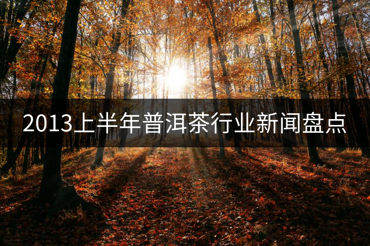 2013上半年普洱茶行業(yè)新聞盤點(diǎn)