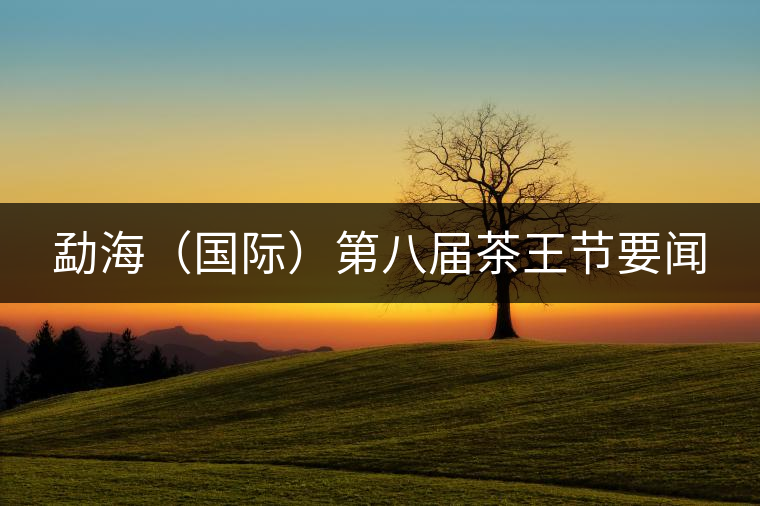 勐海(國(guó)際)第八屆茶王節(jié)要聞 勐海(國(guó)際)第八屆茶王節(jié)要聞