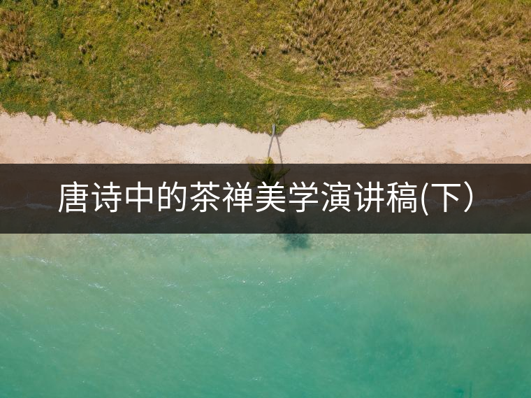 唐詩(shī)中的茶禪美學(xué)演講稿(下) 唐詩(shī)中的茶禪美學(xué)演講稿(下)