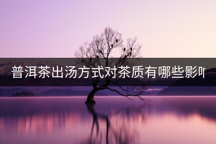 普洱茶出湯方式對(duì)茶質(zhì)有哪些影響？