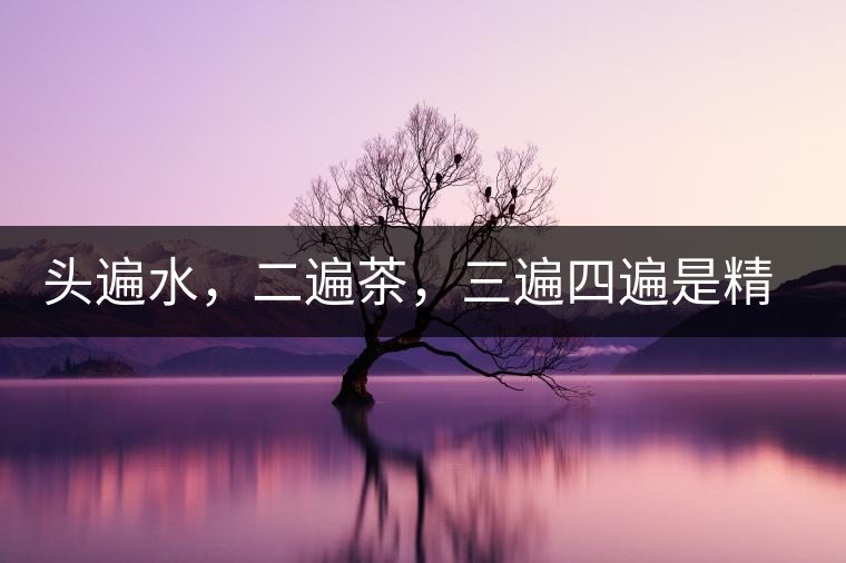 頭遍水，二遍茶，三遍四遍是精華
