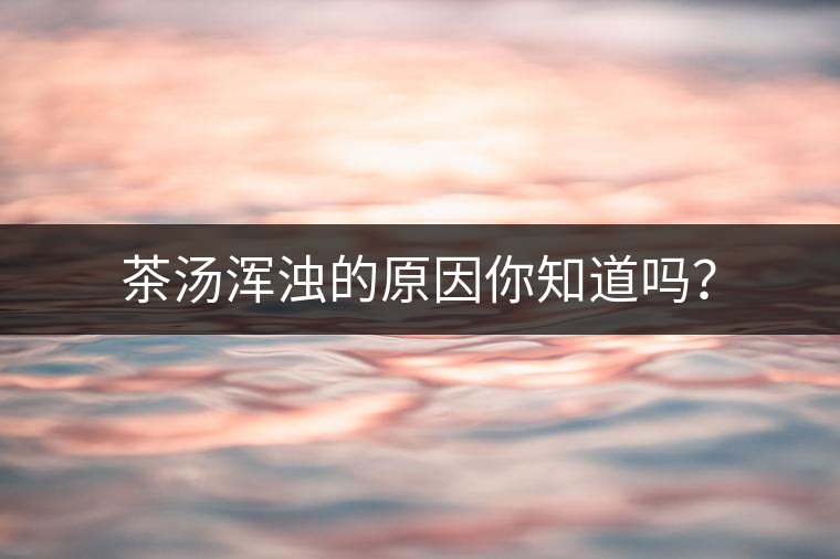 茶湯渾濁的原因你知道嗎？