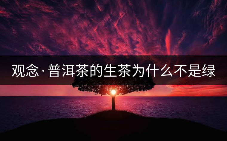 觀念·普洱茶的生茶為什么不是綠茶？