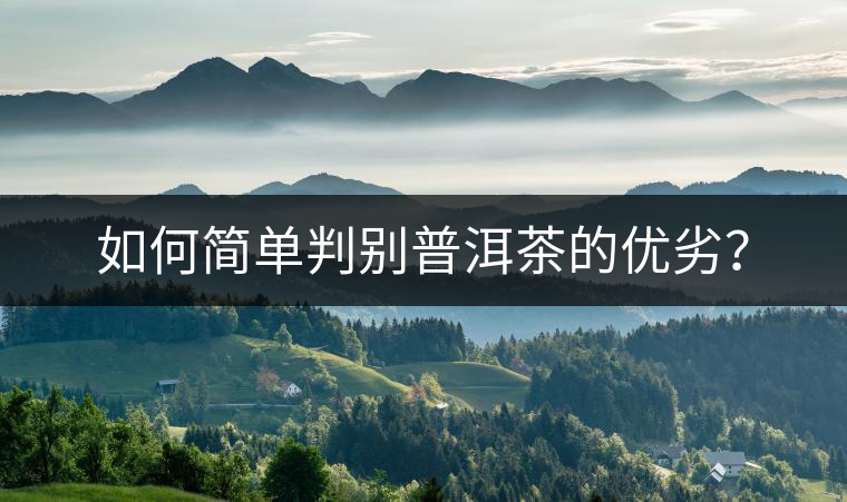 如何簡單判別普洱茶的優(yōu)劣？