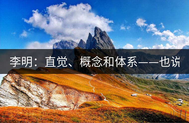 李明：直覺、概念和體系——也說“號級茶”