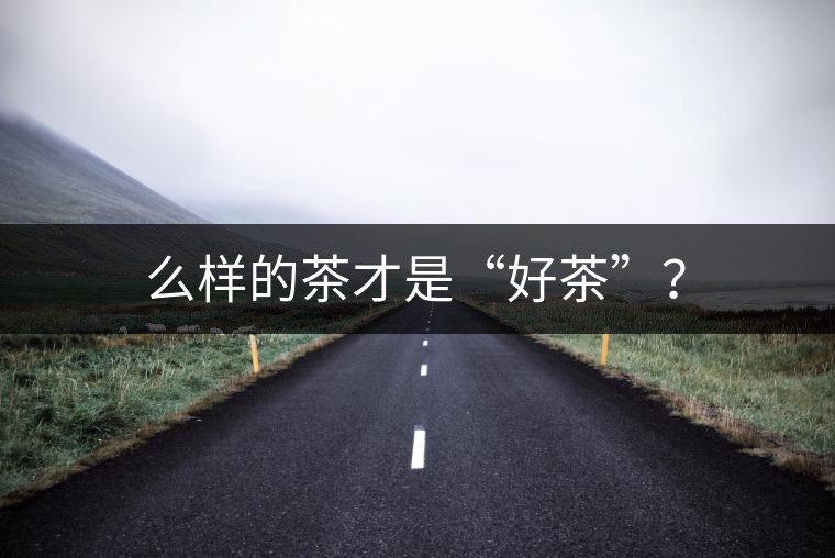 么樣的茶才是“好茶”？