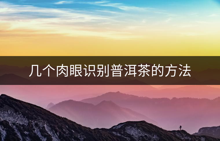 幾個(gè)肉眼識(shí)別普洱茶的方法