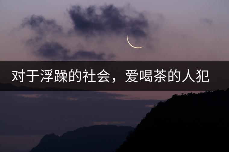 對于浮躁的社會，愛喝茶的人犯了種種罪行