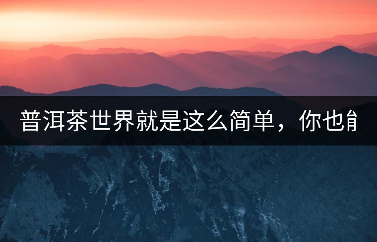 普洱茶世界就是這么簡(jiǎn)單，你也能懂！