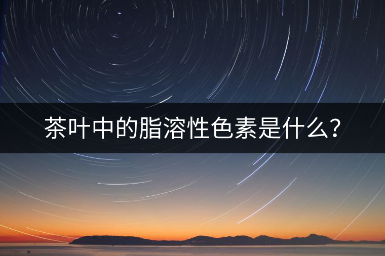 茶葉中的脂溶性色素是什么？