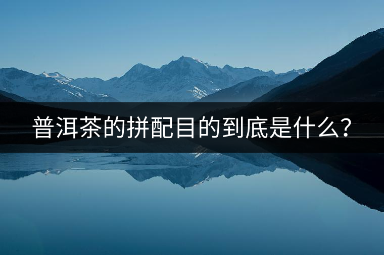 普洱茶的拼配目的到底是什么？