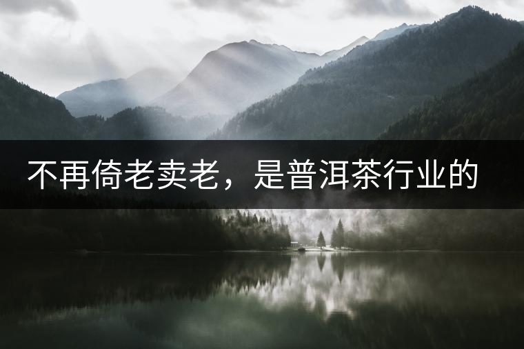 不再倚老賣老，是普洱茶行業(yè)的一大進(jìn)步