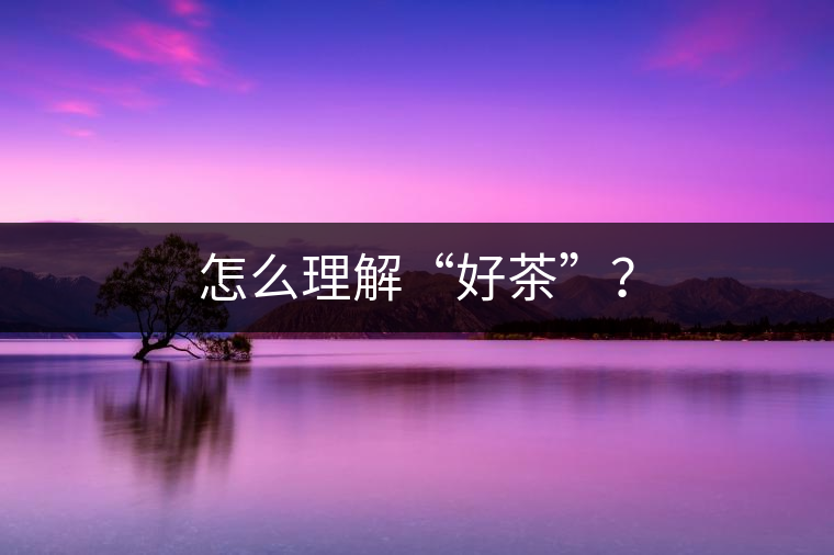 怎么理解“好茶”？