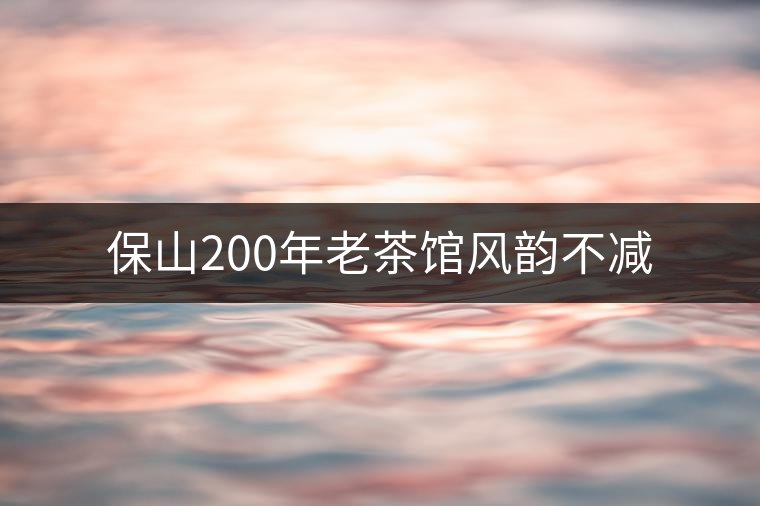 保山200年老茶館風(fēng)韻不減 保山200年老茶館風(fēng)韻不減