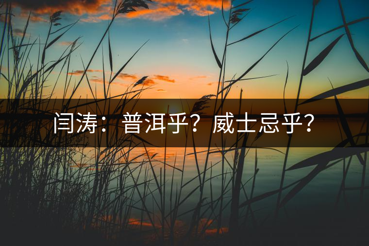 閆濤：普洱乎？威士忌乎？