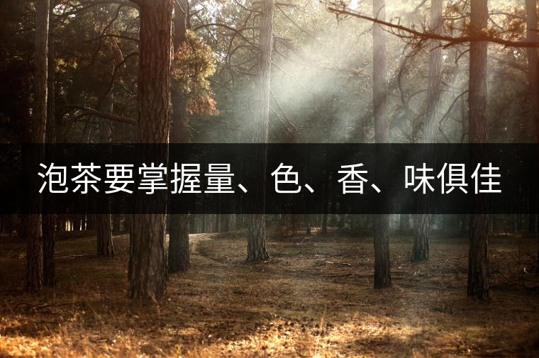 泡茶要掌握量、色、香、味俱佳