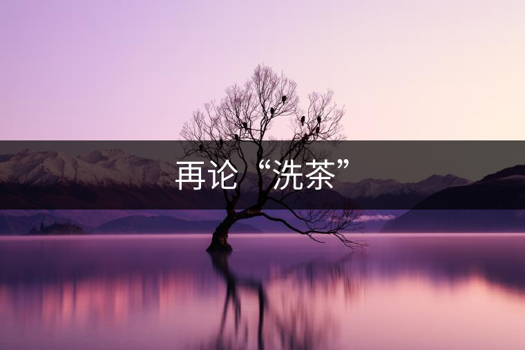 再論“洗茶”