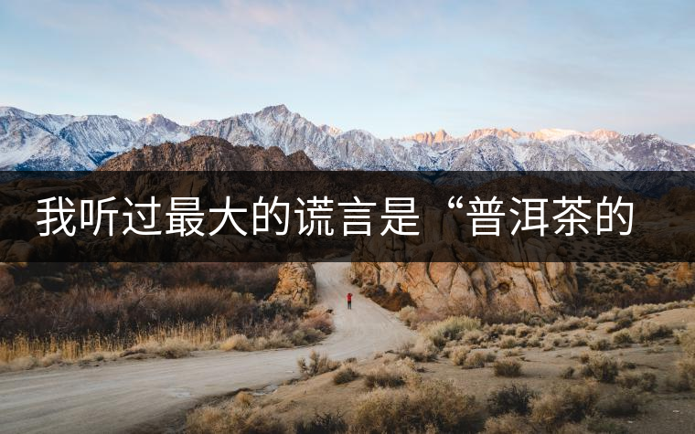 我聽過最大的謊言是“普洱茶的苦、澀、濃，就是霸氣”