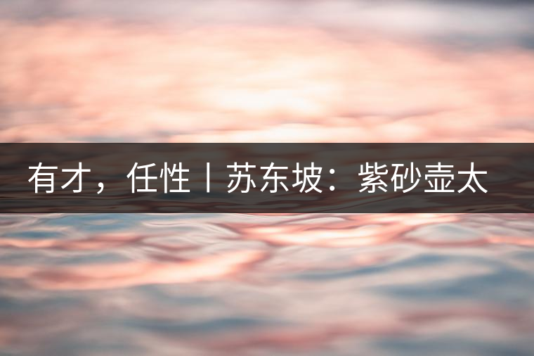 有才，任性丨蘇東坡：紫砂壺太小，不夠喝，那我就自己設(shè)計一款