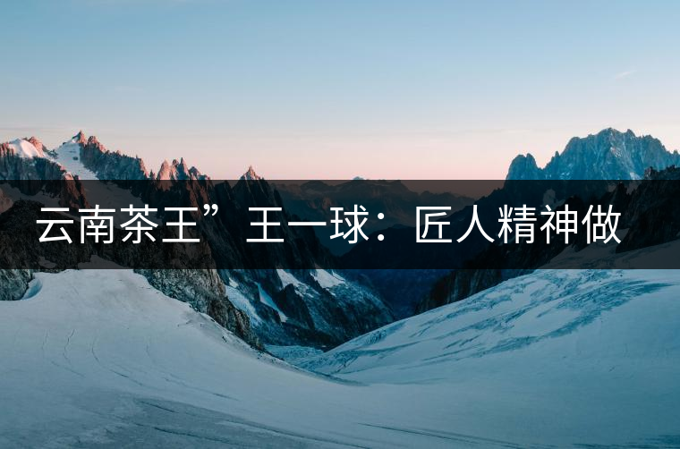 云南茶王”王一球：匠人精神做茶，郎河要做百年老店