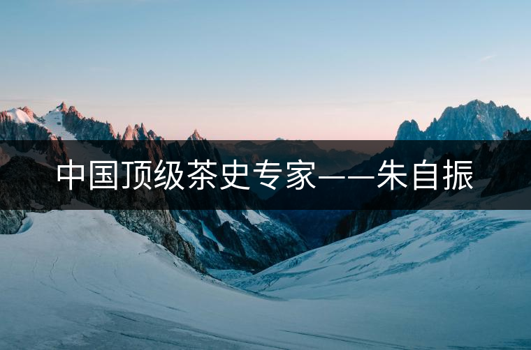 中國(guó)頂級(jí)茶史專家——朱自振