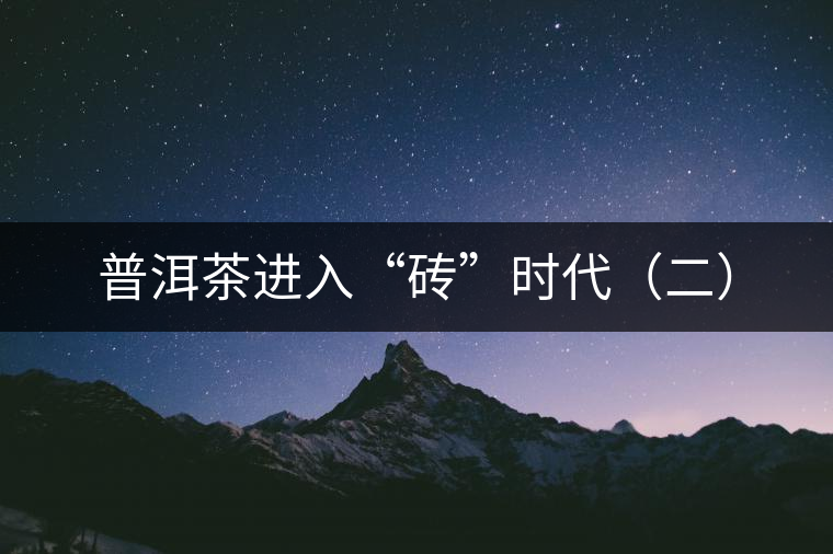 普洱茶進入“磚”時代(二) 普洱茶進入“磚”時代(二)