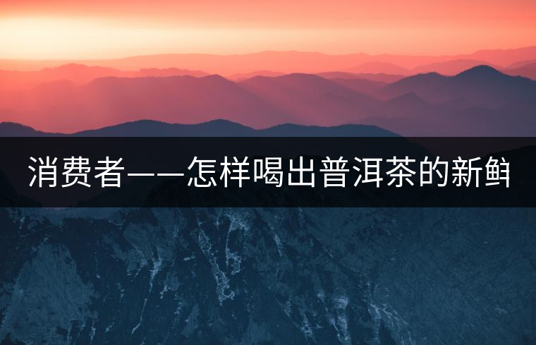 消費(fèi)者——怎樣喝出普洱茶的新鮮？