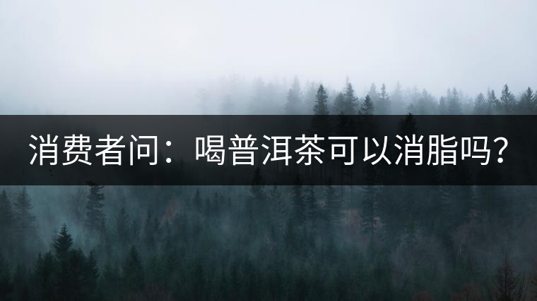 消費者問：喝普洱茶可以消脂嗎？