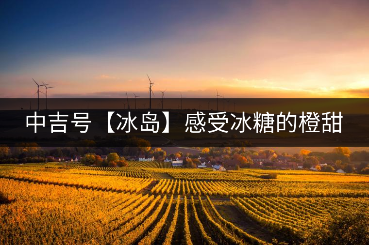 中吉號【冰島】感受冰糖的橙甜 中吉號【冰島】感受冰糖的橙甜