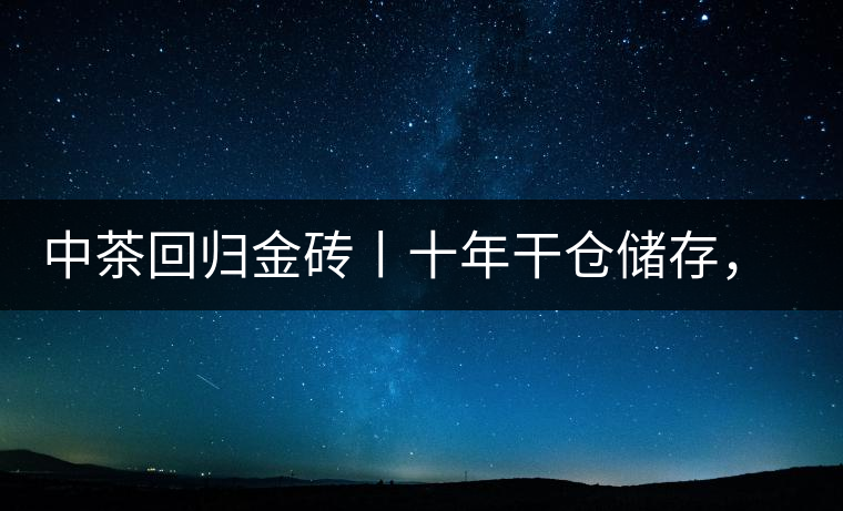 中茶回歸金磚丨十年干倉儲存，只為你回眸一笑