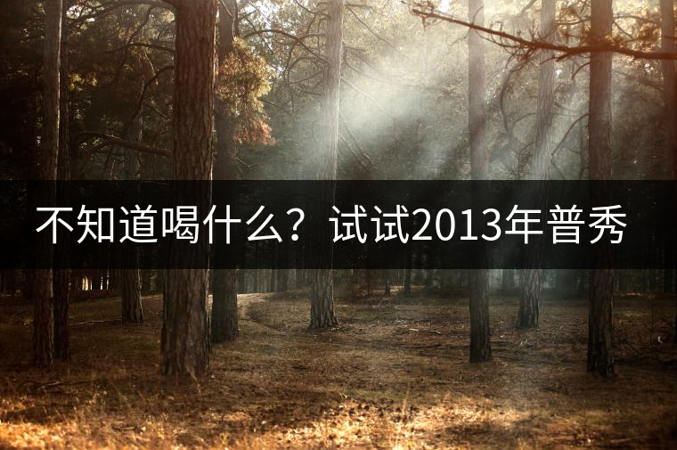 不知道喝什么？試試2013年普秀品味板山吧！