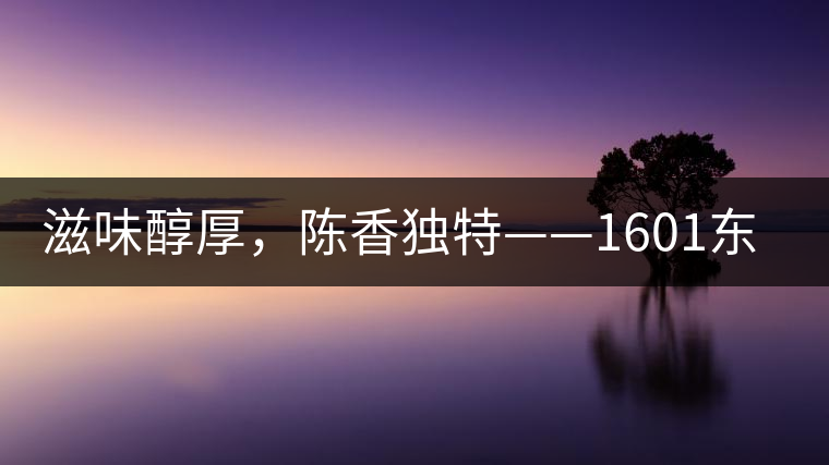 滋味醇厚，陳香獨(dú)特——1601東方美韻品鑒