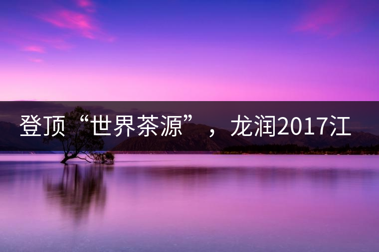 登頂“世界茶源”，龍潤(rùn)2017江城茶上市啦！
