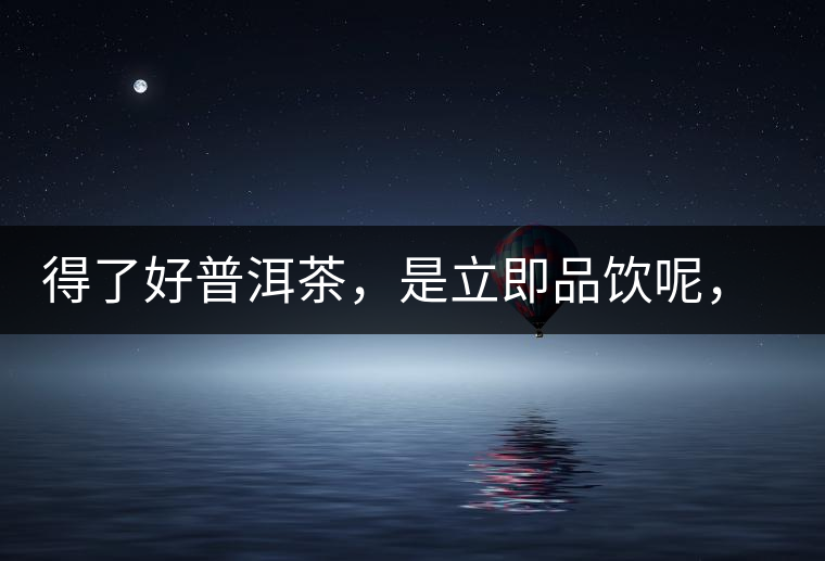 得了好普洱茶，是立即品飲呢，還是收藏？