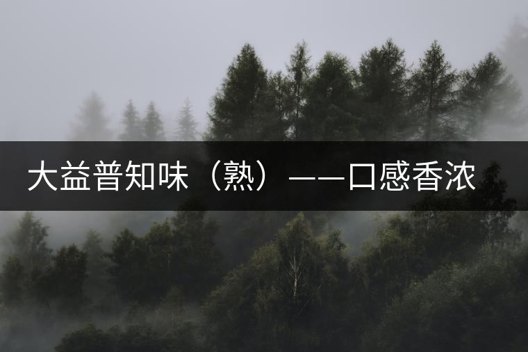 大益普知味（熟）——口感香濃，陳香味足