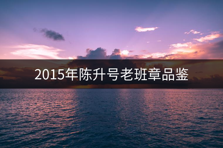 2015年陳升號(hào)老班章品鑒