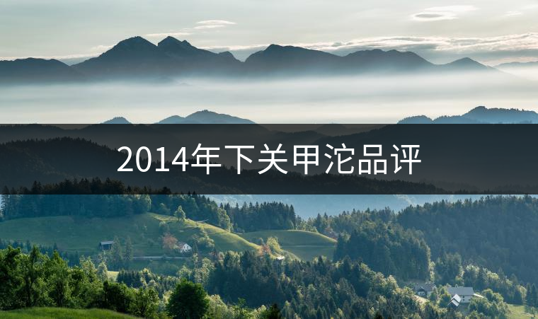 2014年下關(guān)甲沱品評(píng)