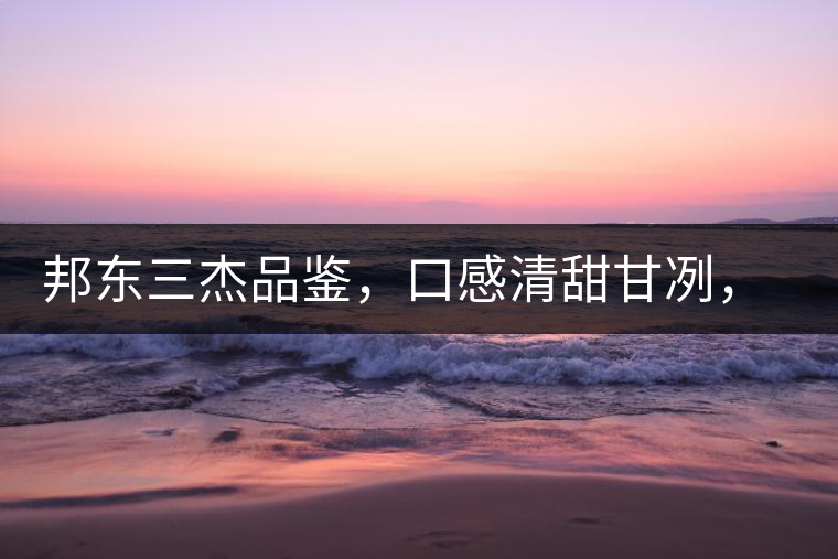 邦東三杰品鑒，口感清甜甘冽，香氣富于變化