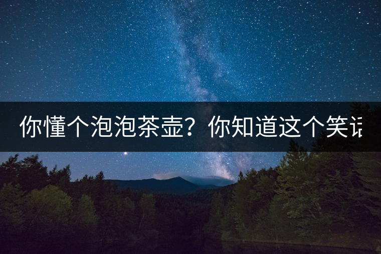 你懂個泡泡茶壺？你知道這個笑話嗎？