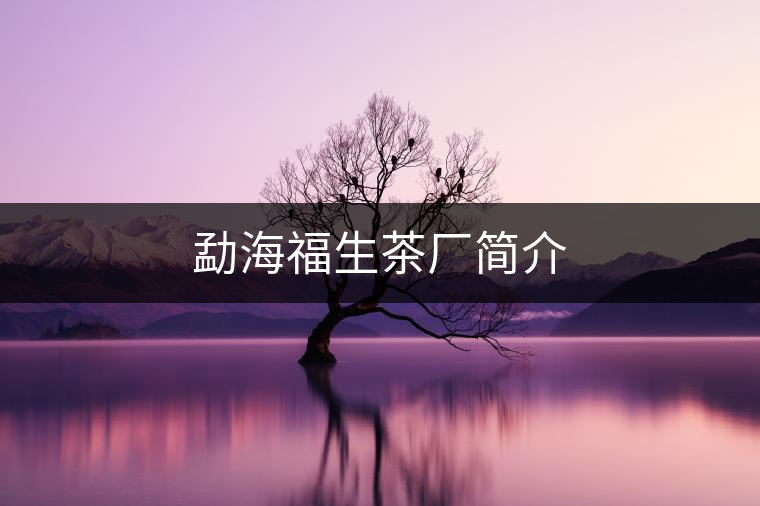 勐海福生茶廠簡(jiǎn)介 勐海福生茶廠簡(jiǎn)介
