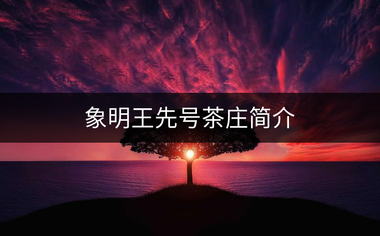 象明王先號(hào)茶莊簡(jiǎn)介 象明王先號(hào)茶莊簡(jiǎn)介