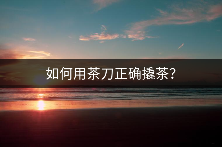 如何用茶刀正確撬茶？