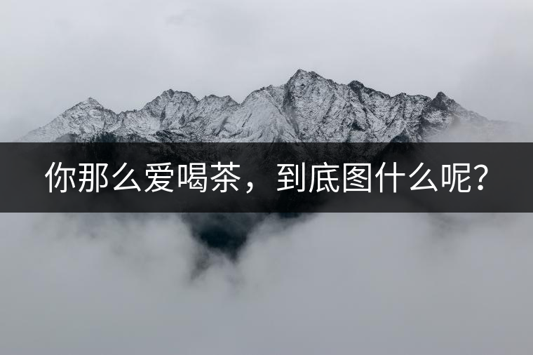 你那么愛(ài)喝茶，到底圖什么呢？