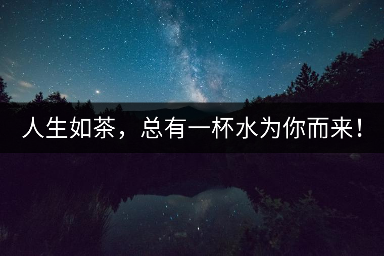 人生如茶，總有一杯水為你而來！