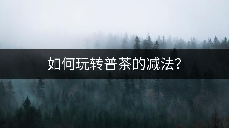 如何玩轉(zhuǎn)普茶的減法？